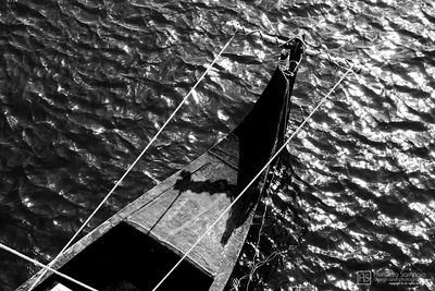 High angle view of boat in sea