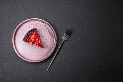 High angle view of food on table