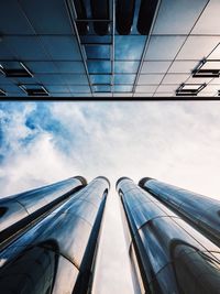 Low angle view of modern building against sky