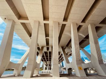 Low angle view of bridge against sky