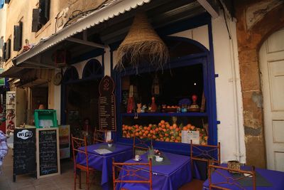 Chairs and tables in store