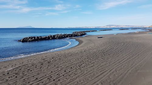 Scenic view of beach against sky