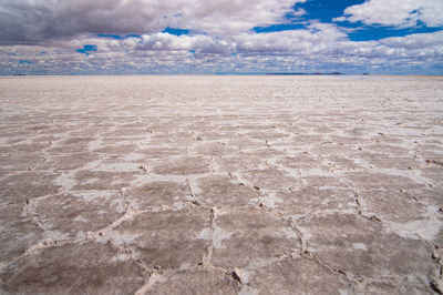 Scenic view of landscape against cloudy sky