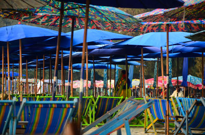 Multi colored ferris wheel at amusement park