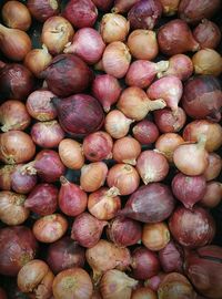 Full frame shot of onions for sale at market stall