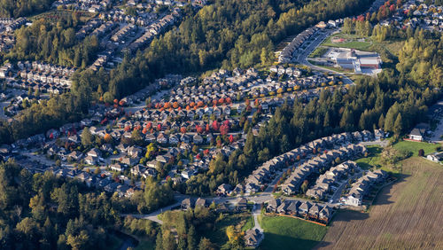 High angle view of townscape