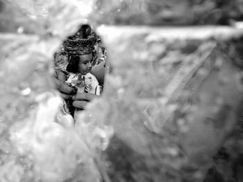 Close-up of girl in water