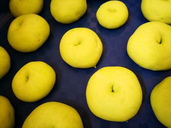 Full frame shot granny smith apples on black background