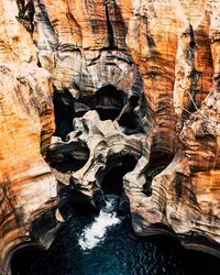 High angle view of rock formations