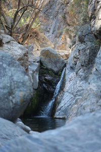 Scenic view of waterfall