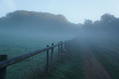 Footpath in foggy weather