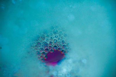 High angle view of bubbles in sea