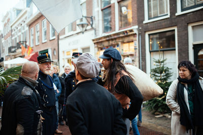 People on street in city