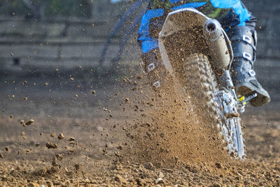 Motocross scene on a trail