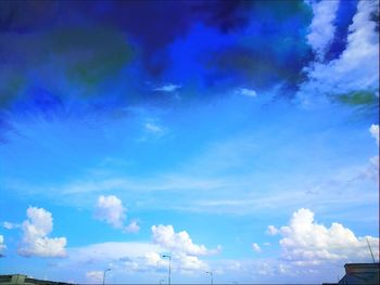 Low angle view of blue sky