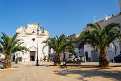 View of historic building against clear sky