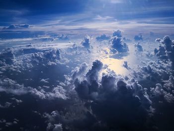 Aerial view of clouds in blue sky