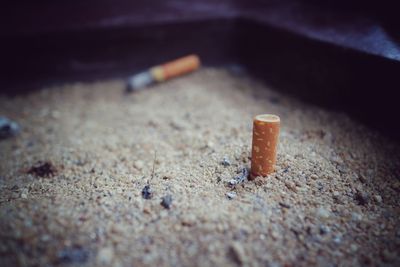 Close-up of cigarette smoking