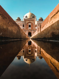 Reflection of building in lake