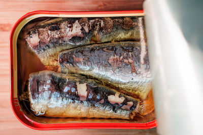 Close-up of sardines fish