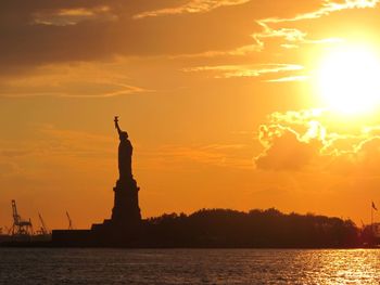 Scenic view of sea during sunset