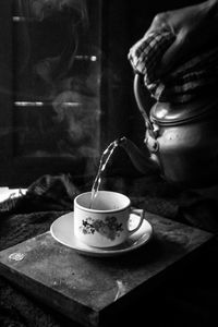 Close-up of coffee on table