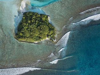 View of rock formation in sea