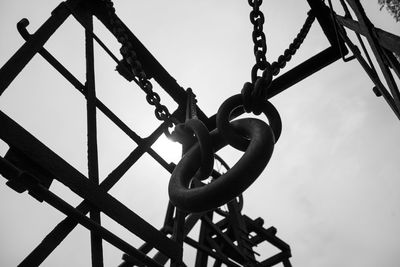 Low angle view of rusty metal structure