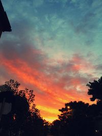 Low angle view of sky at sunset