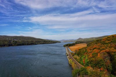 View of river against cloudy sky