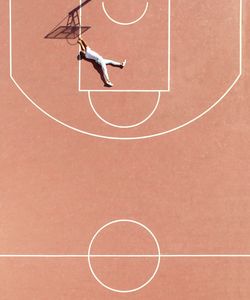 High angle view of basketball hoop