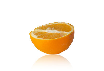 Close-up of oranges against white background