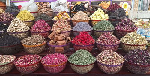 Food for sale at market stall