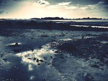 Reflection of clouds in sea