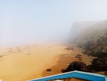 Scenic view of landscape against sky during winter