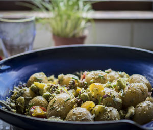 Close-up of meal served in plate