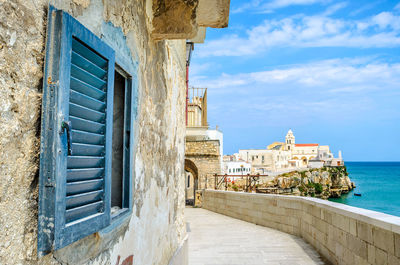 Vieste gargano apulia italy window mediterranean sea south italy village