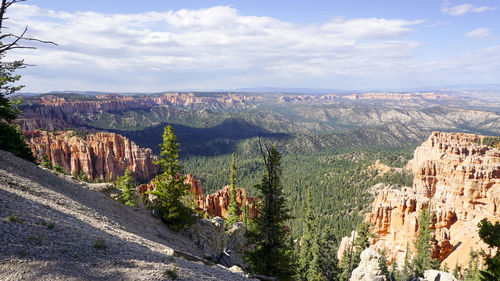 Panoramic view of landscape against cloudy sky