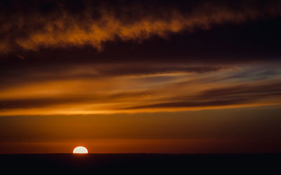 Scenic view of dramatic sky during sunset