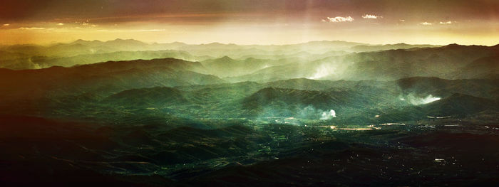 Scenic view of mountains against sky