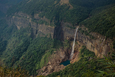 Scenic view of waterfall