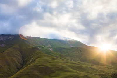 Landscape of the green mountains of the caucasus