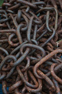 Full frame shot of rusty metal chain