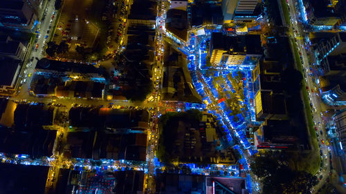 Illuminated city at night