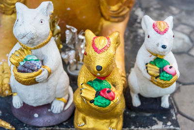 Close-up of stuffed toys for sale