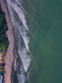 Aerial view of sup surfer ,primorsky region, russia