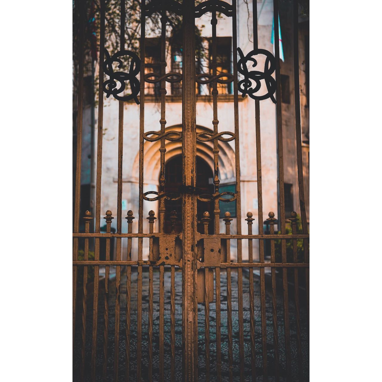 BUILDING SEEN THROUGH WINDOW