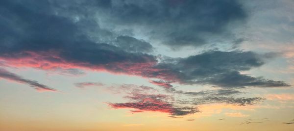 Low angle view of sky during sunset