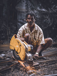 Portrait of man working