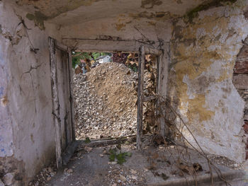 Close-up of abandoned home